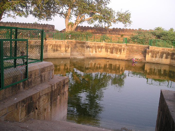 The Temple tank of Thirumayam temple