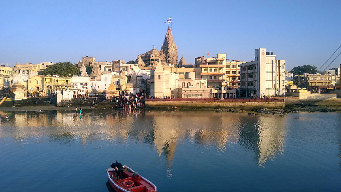 Dwarkadhish Temple on Gomti river, Dwarka